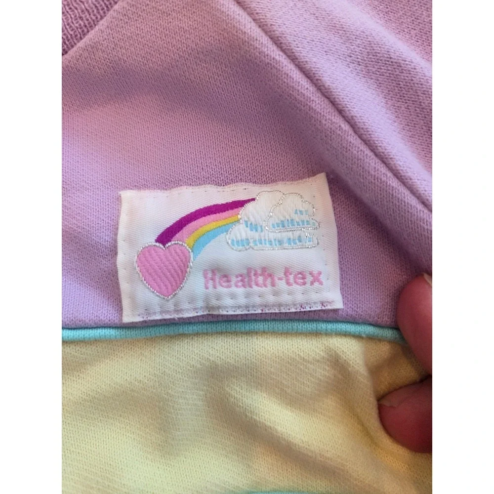 Vintage 80s Health-tex Colorblock Pastel Pink Pajamas Sweatshirt Pants Infant 6m